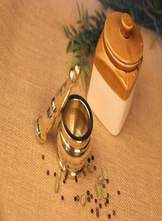 دي أم آي مجموعة ملاط ومدقة نحاسية من DMI (خلباتا/أوخلي/إمام داستا) - مطحنة مطبخ تقليدية - قطر 3 بوصات - Image 3